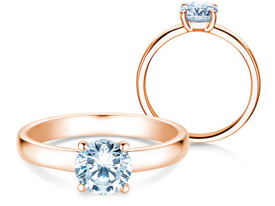 Engagement ring Pure in 9K white gold with diamond 1.00ct H/SI