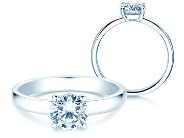 Engagement ring Pure in 9K white gold with diamond 1.00ct H/SI