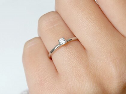 Engagement ring Pure in 14K white gold with diamond 0.08ct G/SI