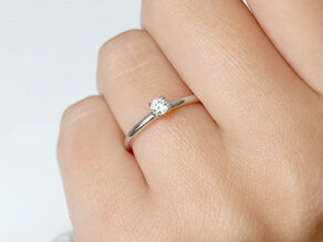 Engagement ring Pure in 14K white gold with diamond 0.08ct G/SI