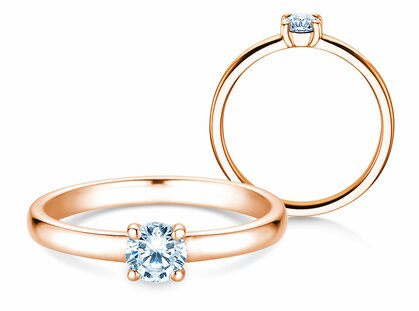 Engagement ring Pure in 14K rosé gold with diamond 0.30ct H/SI