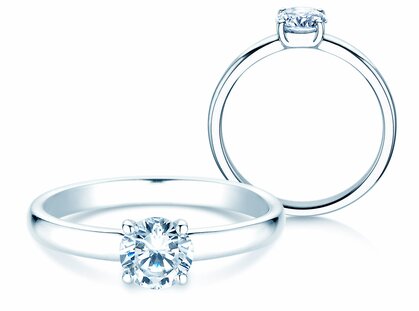 Engagement ring Pure in platinum 950/- with diamond 0.75ct G/SI