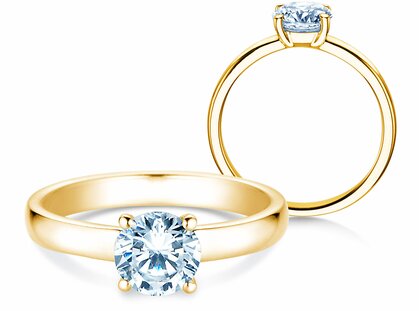 Engagement ring Pure in 14K yellow gold with diamond 1.00ct G/SI