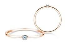 Engagement ring Pure in 14K rosé gold with diamond 0.04ct G/SI