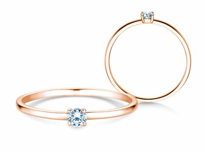 Engagement ring Pure in 14K rosé gold with diamond 0.08ct G/SI