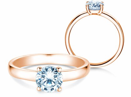 Engagement ring Pure in 14K rosé gold with diamond 1.00ct G/SI