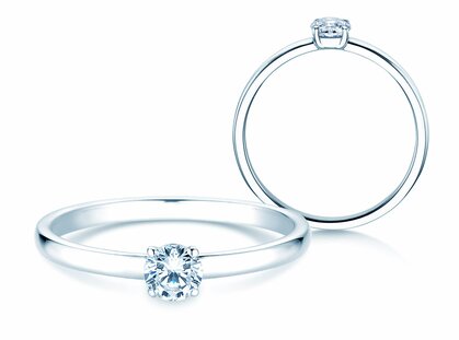 Engagement ring Pure in platinum 950/- with diamond 0.30ct G/SI