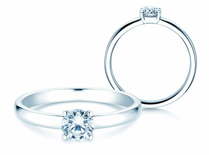 Engagement ring Pure in platinum 950/- with diamond 0.50ct G/SI