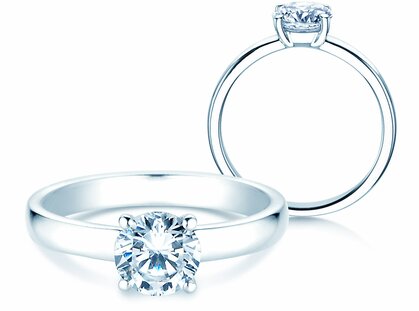 Engagement ring Pure in platinum 950/- with diamond 1.00ct G/SI