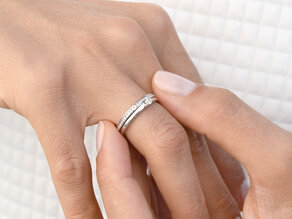 Engagement ring Romance in 9K white gold with diamond 0.15ct G/SI