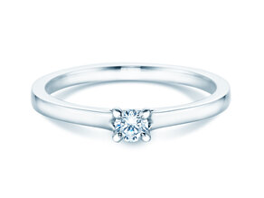 Engagement ring Romance in 9K white gold with diamond 0.15ct G/SI