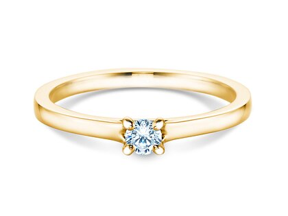 Engagement ring Romance in 9K yellow gold with diamond 0.15ct G/SI