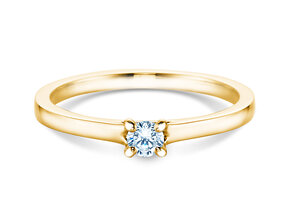 Engagement ring Romance in 9K yellow gold with diamond 0.15ct G/SI