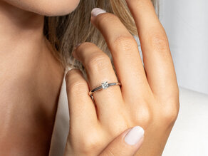 Engagement ring Romance in 14K white gold with diamond 0.20ct G/SI