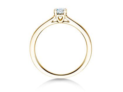 Engagement ring Romance in 9K yellow gold with diamond 0.15ct G/SI