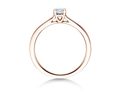 Engagement ring Romance in 9K rosé gold with diamond 0.15ct G/SI