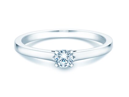 Engagement ring Romance in 14K white gold with diamond 0.20ct G/SI