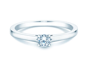 Engagement ring Romance in 14K white gold with diamond 0.20ct G/SI