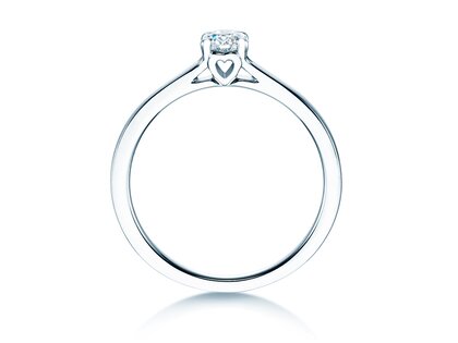 Engagement ring Romance in 9K white gold with diamond 0.15ct G/SI