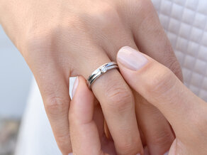 Engagement ring Romance in 14K white gold with diamond 0.20ct G/SI