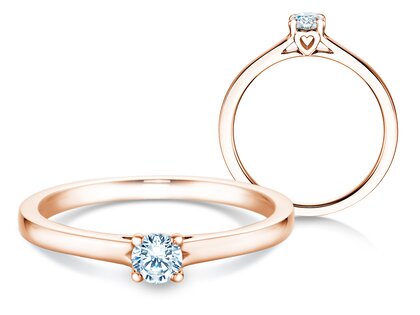 Engagement ring Romance in 9K rosé gold with diamond 0.15ct G/SI