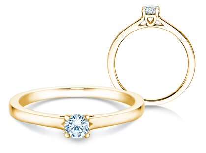Engagement ring Romance in 14K yellow gold with diamond 0.15ct H/SI