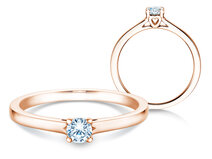 Engagement ring Romance in 14K rosé gold with diamond 0.20ct G/SI
