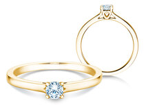 Engagement ring Romance in 14K yellow gold with diamond 0.20ct G/SI