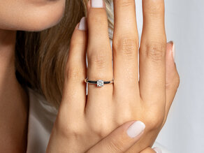 Engagement ring Romance in 9K white gold with diamond 0.25ct H/SI