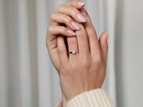 Engagement ring Romance in 9K white gold with diamond 0.25ct H/SI