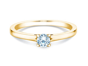Engagement ring Romance in 9K yellow gold with lab-grown diamond 0.25ct E/VS