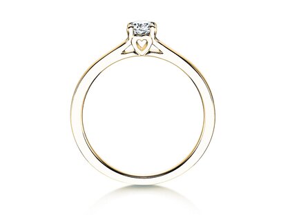 Engagement ring Romance in 9K yellow gold with lab-grown diamond 0.25ct E/VS
