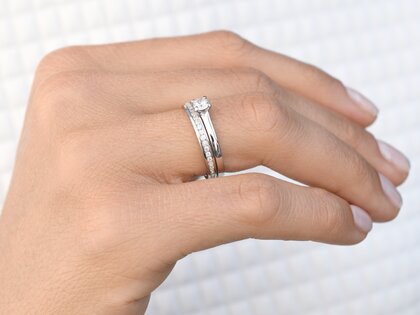 Engagement ring Romance in 9K white gold with diamond 0.25ct H/SI