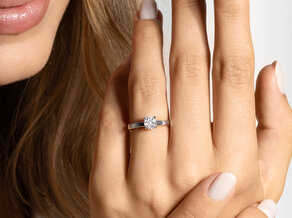Engagement ring Romance in 14K white gold with diamond 0.50ct H/SI