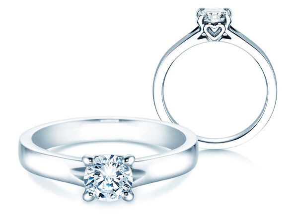 Engagement ring Romance in 18K white gold with lab-grown diamond 0.75ct E/VS