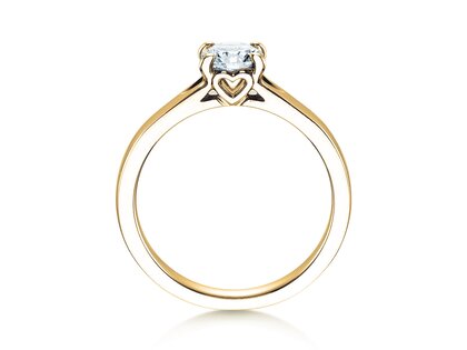 Engagement ring Romance in 18K yellow gold with lab-grown diamond 0.75ct E/VS