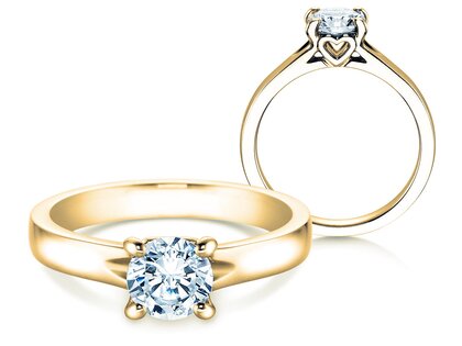 Engagement ring Romance in 9K yellow gold with diamond 1.00ct H/SI