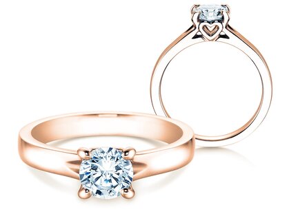 Engagement ring Romance in 14K rosé gold with diamond 1.00ct G/SI
