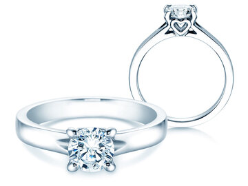 Engagement ring Romance in 9K white gold with diamond 1.00ct H/SI