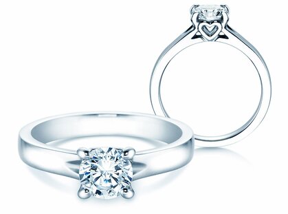 Engagement ring Romance in platinum 950/- with diamond 1.00ct G/SI