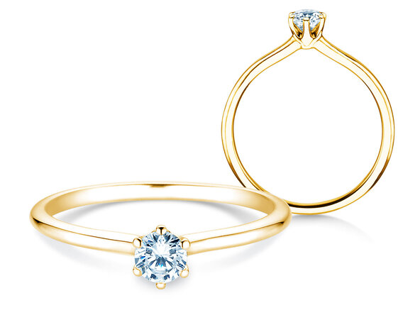 Engagement ring Royal in 14K yellow gold with diamond 0.30ct G/SI
