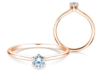 Engagement ring Royal in 14K rosé gold with diamond 0.25ct G/SI