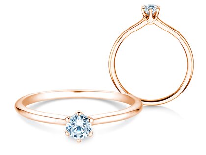 Engagement ring Royal in 14K rosé gold with diamond 0.30ct G/SI