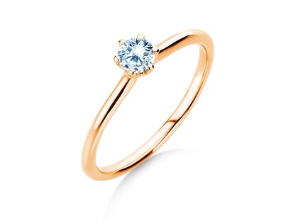Engagement ring Royal in 14K rosé gold with diamond 0.30ct G/SI