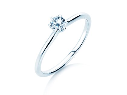 Engagement ring Royal in 14K white gold with diamond 0.30ct G/SI
