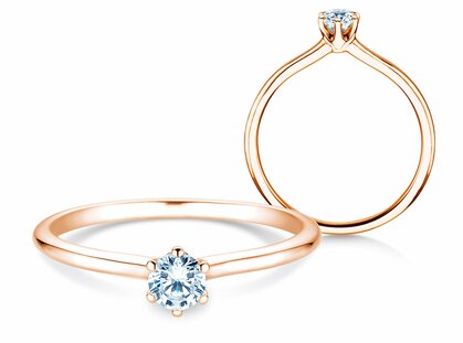 Engagement ring Royal in 18K rosé gold with diamond 0.25ct G/SI