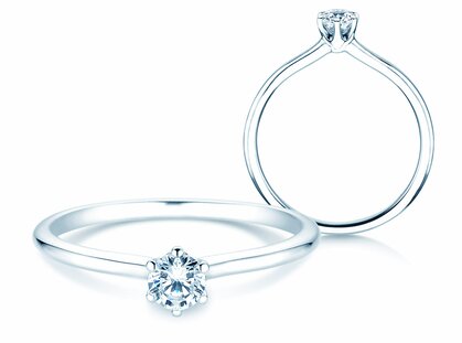 Engagement ring Royal in platinum 950/- with diamond 0.25ct G/SI