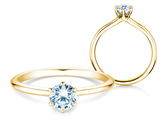 Engagement ring Royal in 9K white gold with diamond 0.50ct H/SI