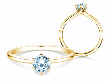 Engagement ring Royal in 9K white gold with diamond 0.50ct H/SI