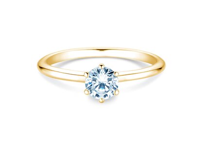 Engagement ring Royal in 9K yellow gold with lab-grown diamond 0.50ct E/VS